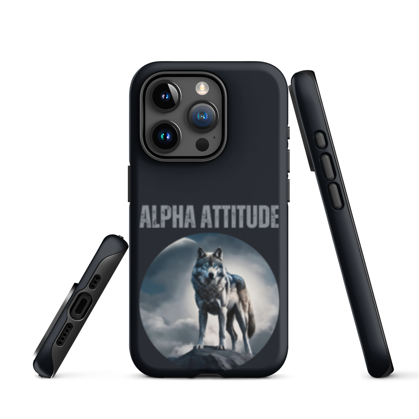 iPhone 'ALPHA ATTITUDE' Case - Wolf Mountain Motif | Available for iPhone 15 & 14 Series