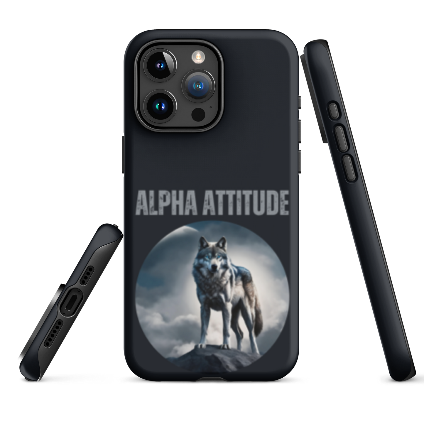 iPhone 'ALPHA ATTITUDE' Case - Wolf Mountain Motif | Available for iPhone 15 & 14 Series