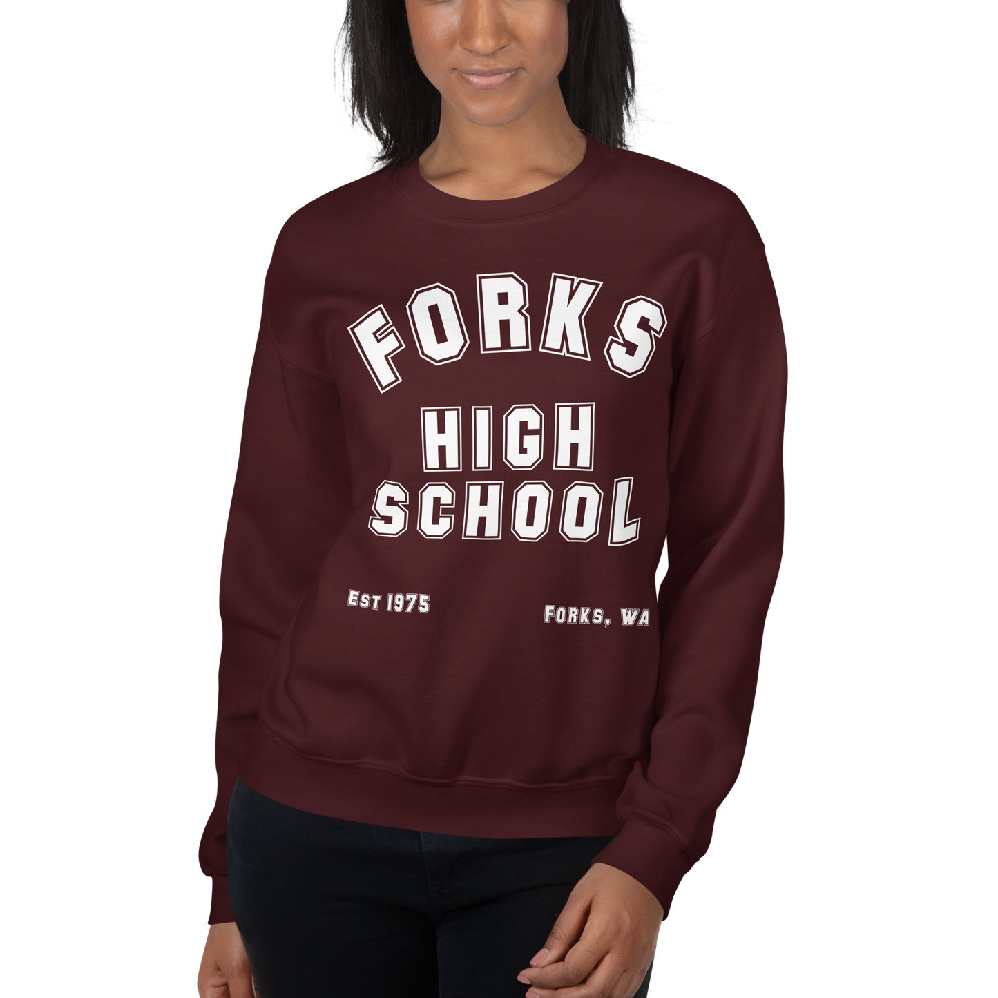 Women's Premium Forks High School Sweatshirt – Twilight-Inspired – Soft & Cozy Cotton