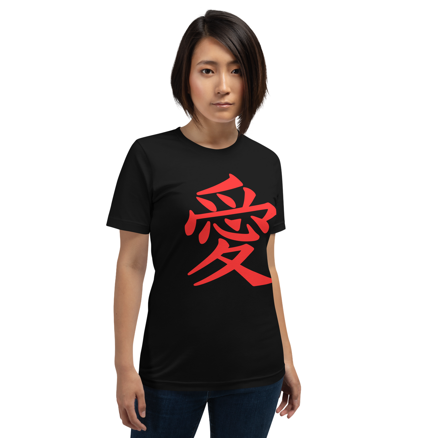 Designer Women's Tee with Authentic Japanese Kanji Love Symbol | Perfect for Japanese Art Lovers