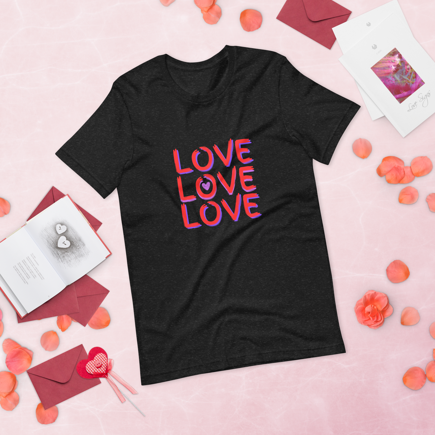 Women's Premium Tee Shirt: Spread Love and Positivity with 'LOVE LOVE LOVE'