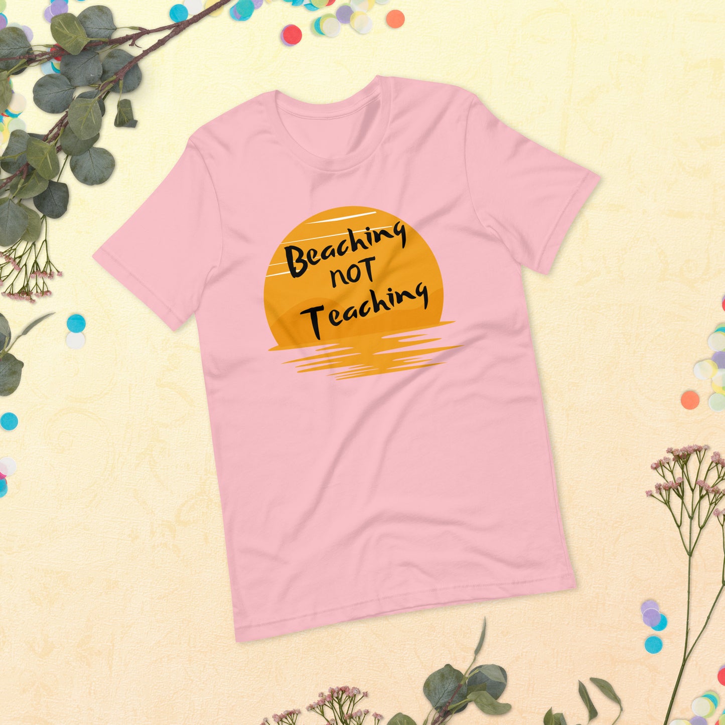Women's Premium Beach Tee Shirt: Embrace Relaxation with 'Beaching NOT Teaching' Style