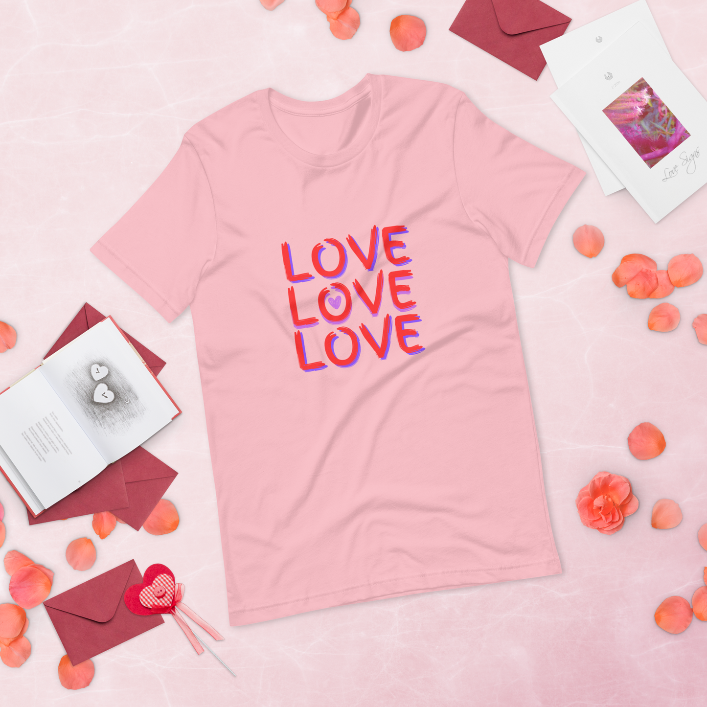 Women's Premium Tee Shirt: Spread Love and Positivity with 'LOVE LOVE LOVE'