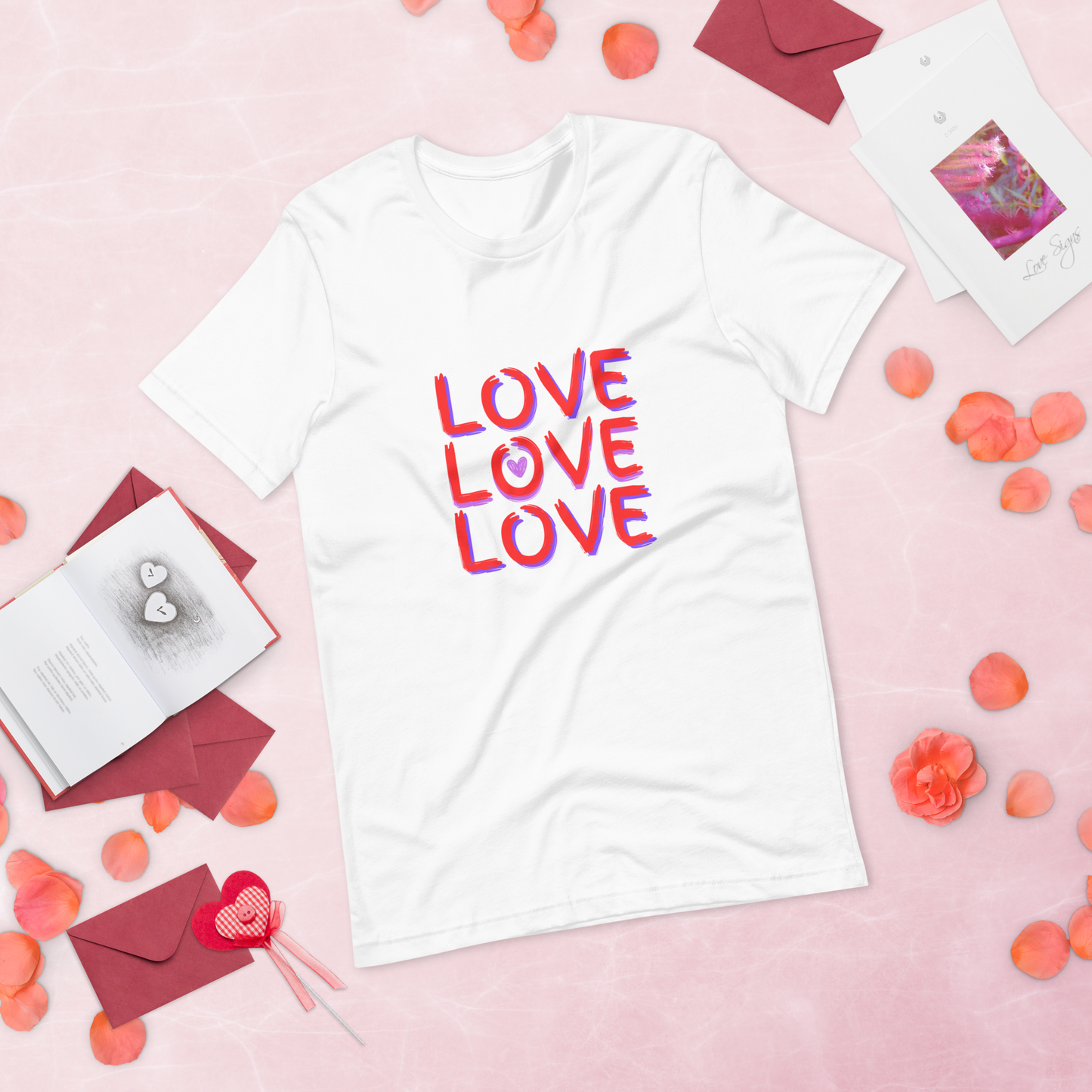 Women's Premium Tee Shirt: Spread Love and Positivity with 'LOVE LOVE LOVE'