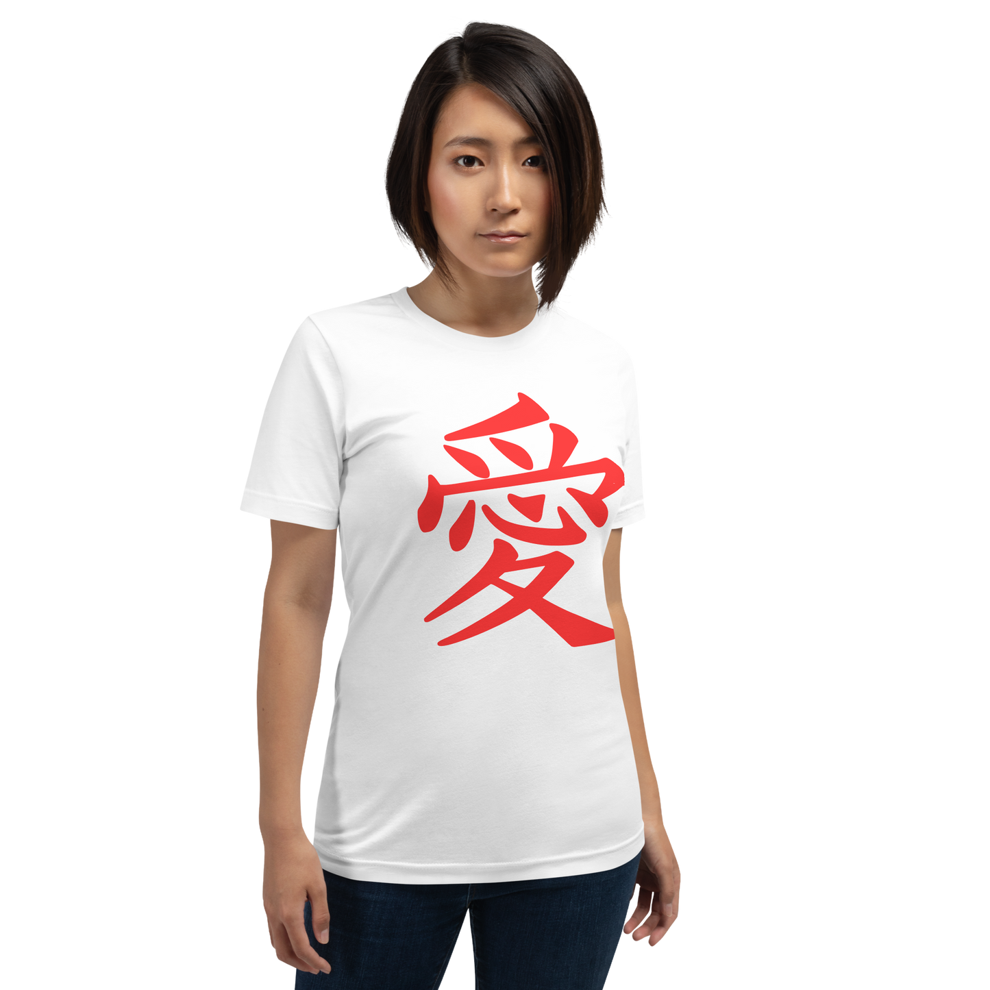 Designer Women's Tee with Authentic Japanese Kanji Love Symbol | Perfect for Japanese Art Lovers