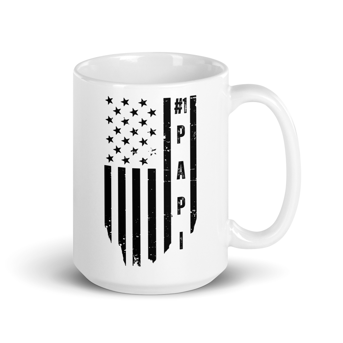 #1 Papi American Flag Ceramic Coffee Mug: Celebrate Your Patriotic Pride!