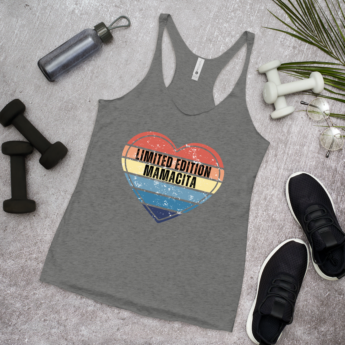 Limited Edition Mamacita Racerback Tank | Retro Heart Graphic | Summer Must-Have for Fashionable Moms