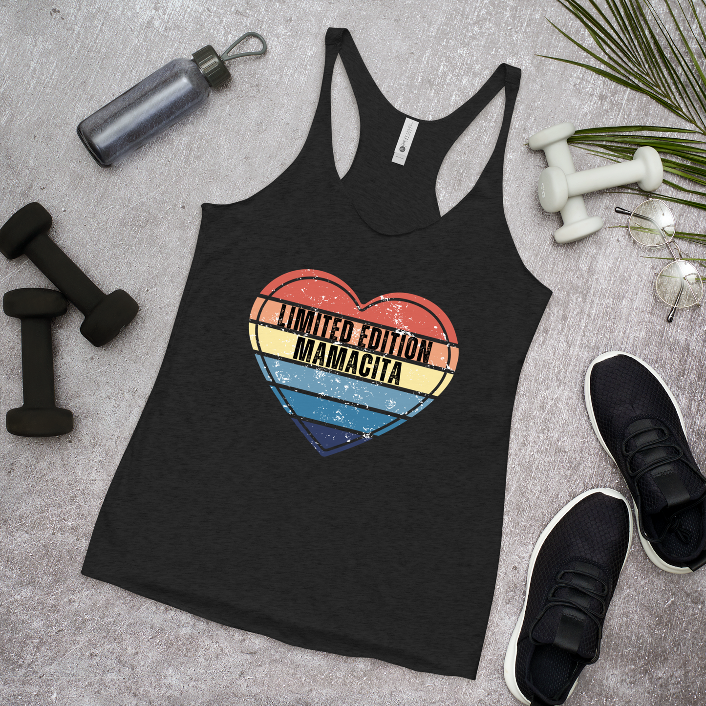 Limited Edition Mamacita Racerback Tank | Retro Heart Graphic | Summer Must-Have for Fashionable Moms