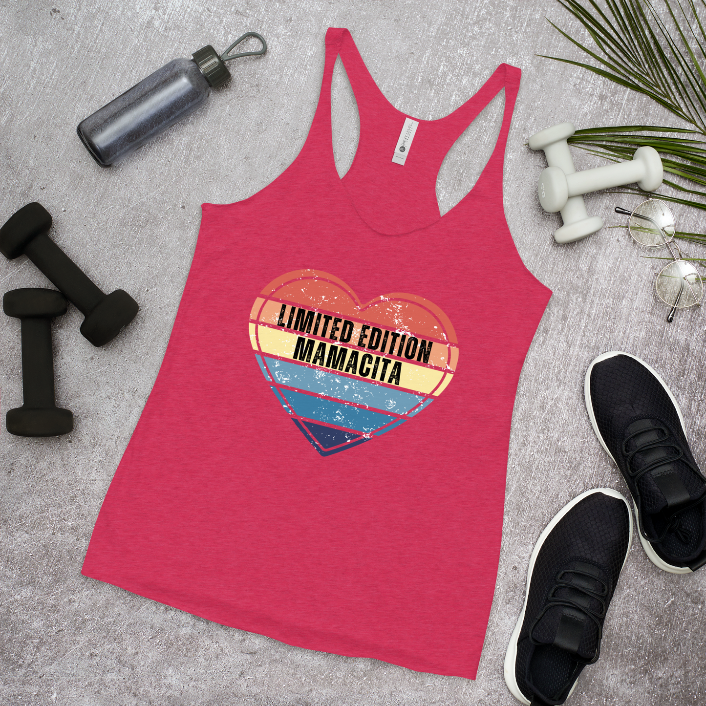 Limited Edition Mamacita Racerback Tank | Retro Heart Graphic | Summer Must-Have for Fashionable Moms