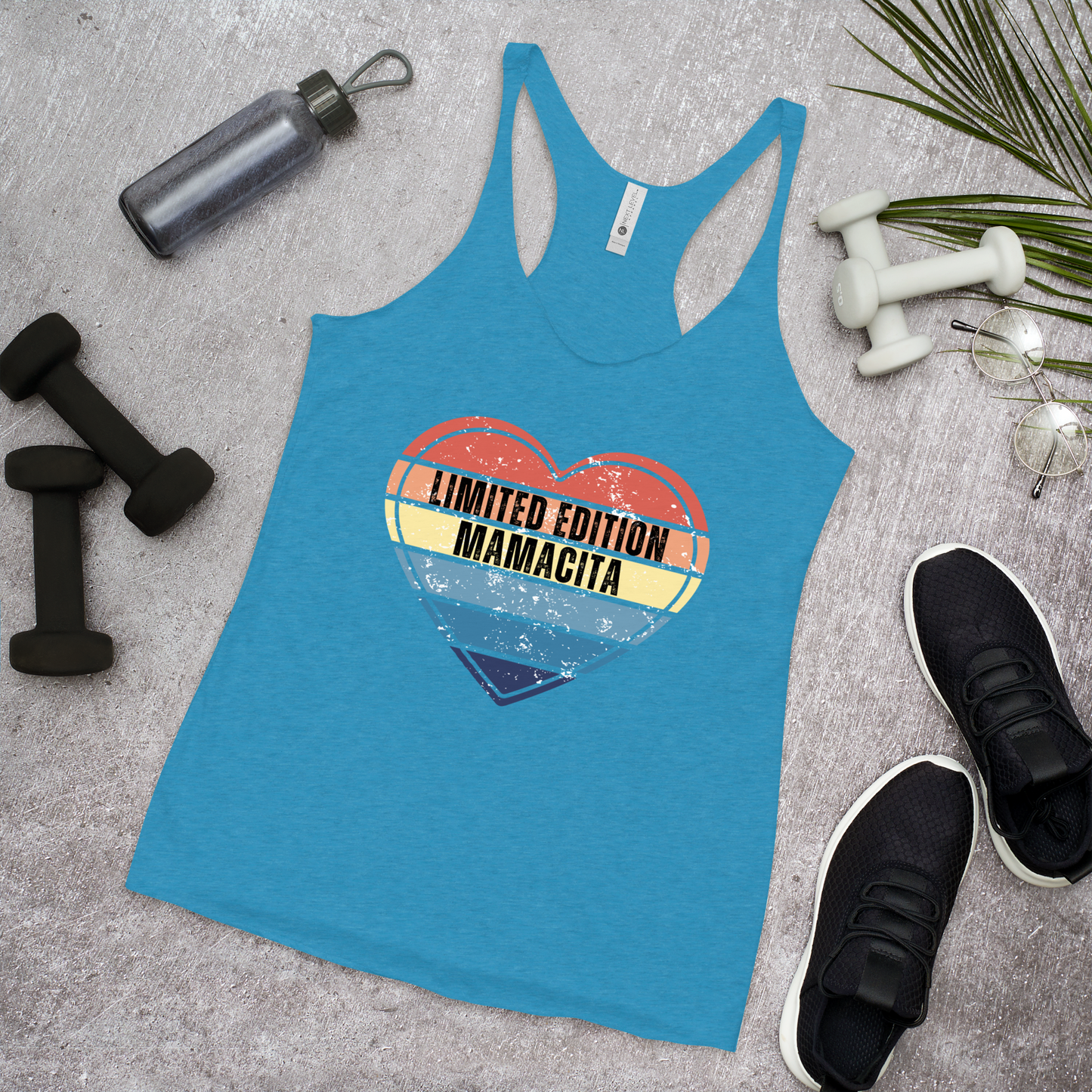 Limited Edition Mamacita Racerback Tank | Retro Heart Graphic | Summer Must-Have for Fashionable Moms