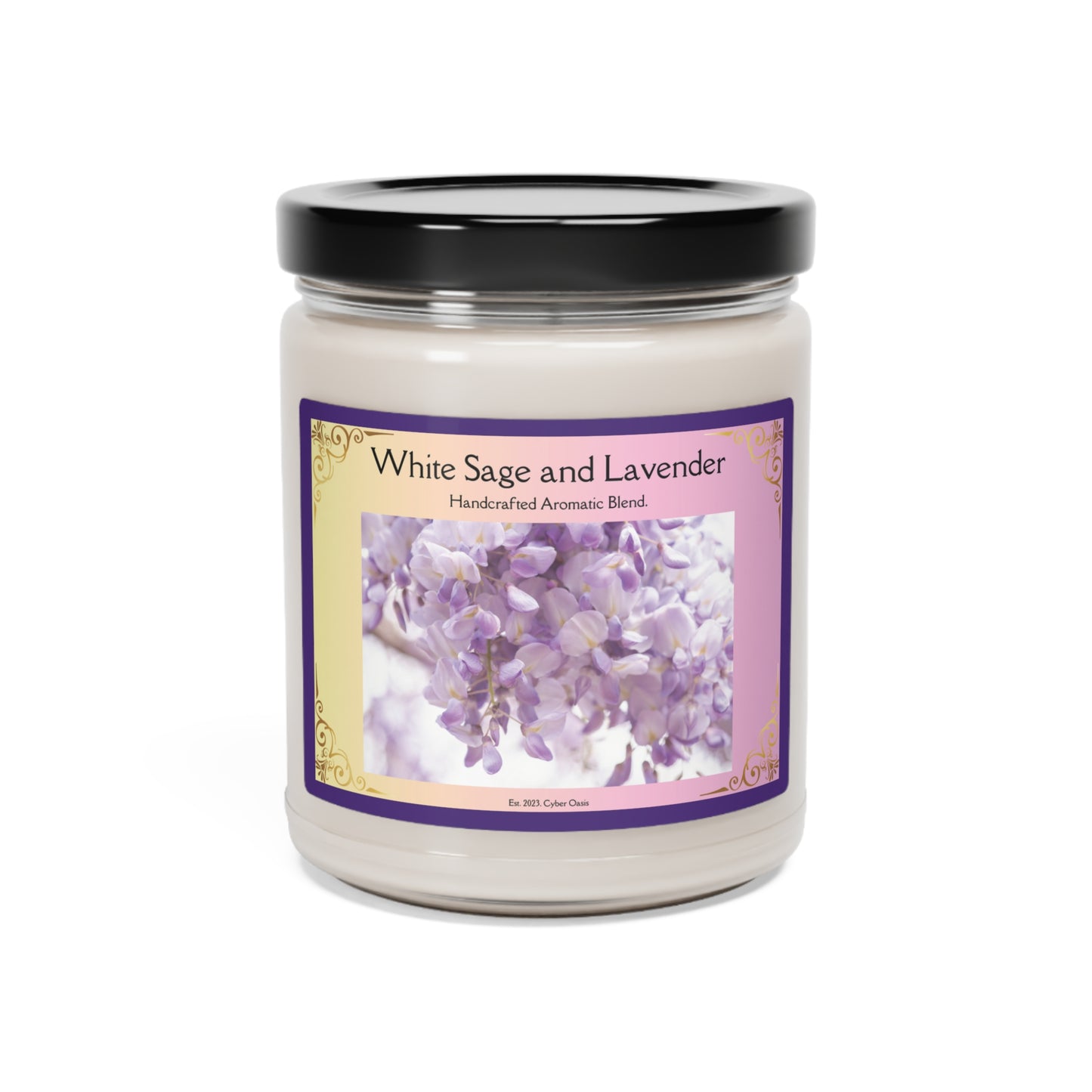 White Sage and Lavender Scented Soy Candle - Aromatherapy Experience