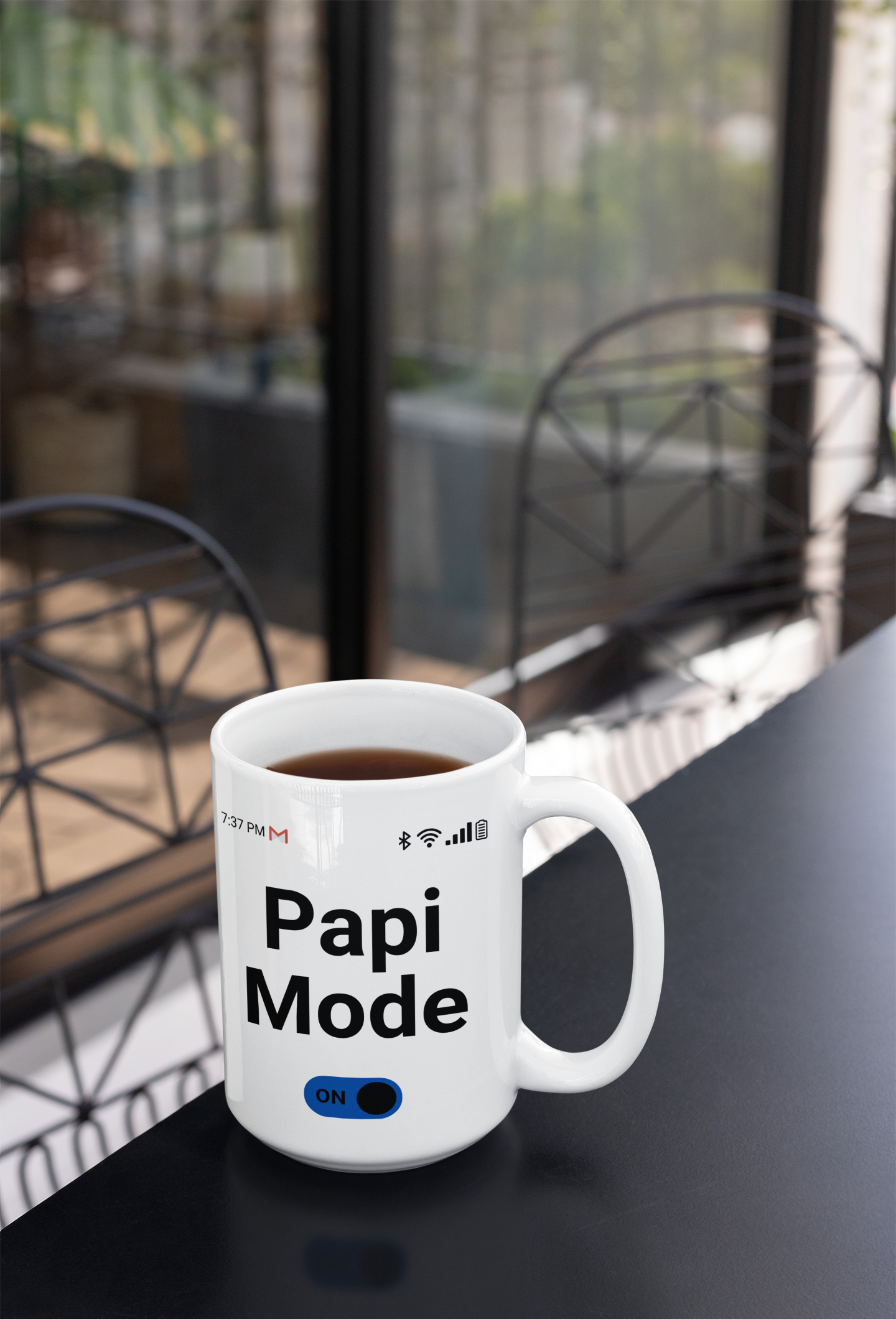 Papi Mode On - 15oz Ceramic Mug, Whimsical Mobile-Inspired Design, Perfect Gift for Dads