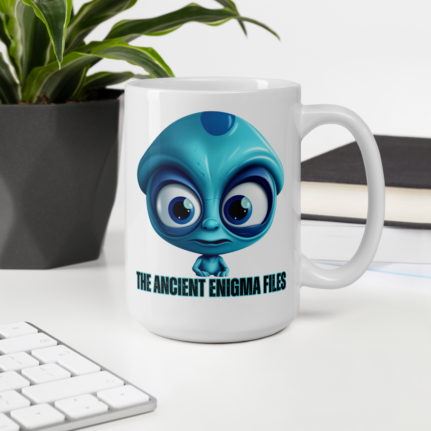 The Ancient Enigma Files - Azul Mug  - UFO & Paranormal Podcast Collector's Coffee Cup