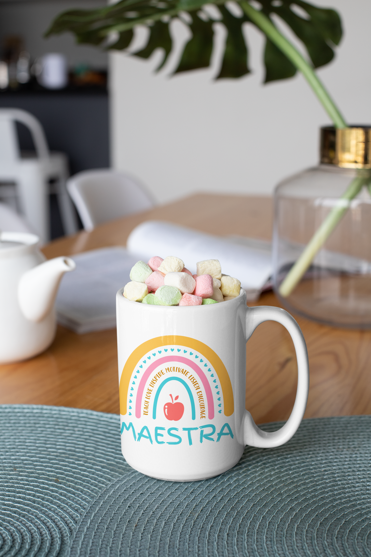 15oz 'MAESTRA' Ceramic Mug for Teachers | Empowering Educator Drinkware | Classroom Essential