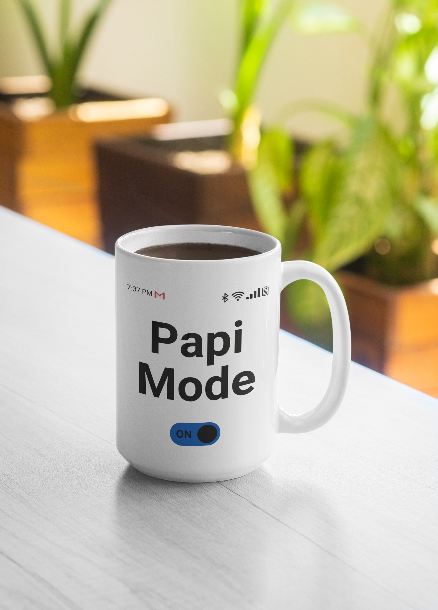 Papi Mode On - 15oz Ceramic Mug, Whimsical Mobile-Inspired Design, Perfect Gift for Dads