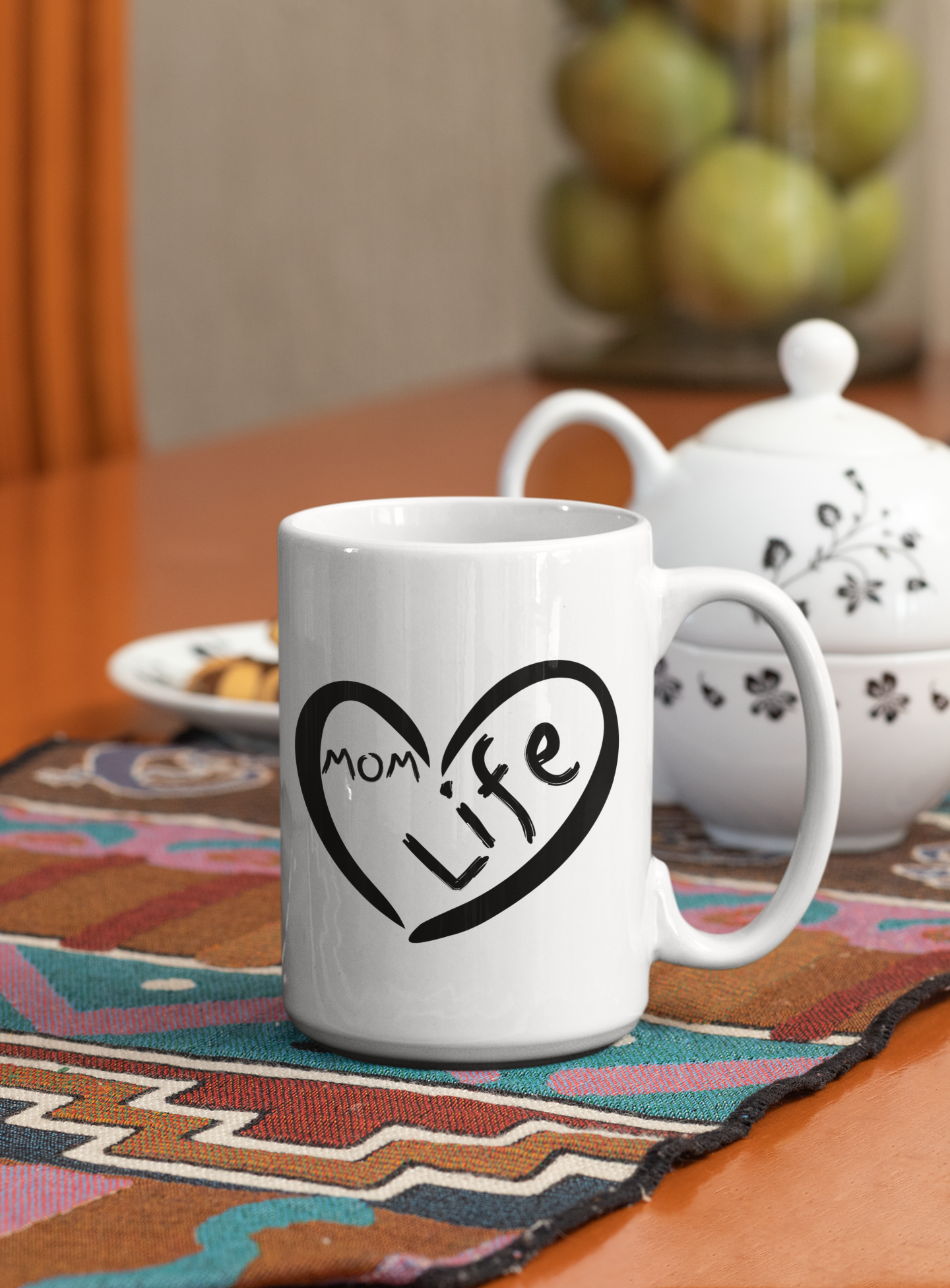 Mom Life Heart-Design 15oz Ceramic Coffee Mug: The Perfect Gift for Every Mother’s Morning Ritual