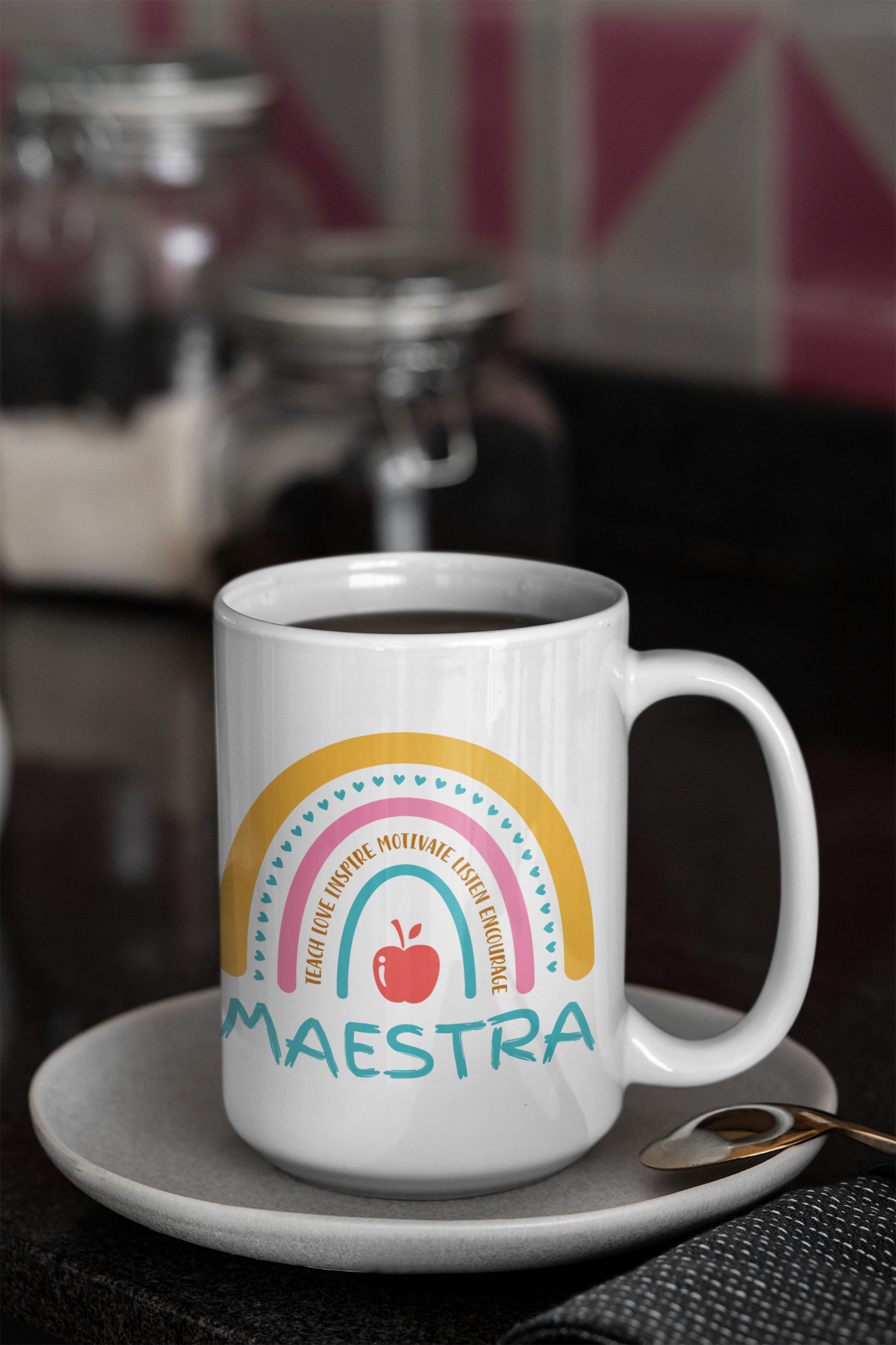 15oz 'MAESTRA' Ceramic Mug for Teachers | Empowering Educator Drinkware | Classroom Essential