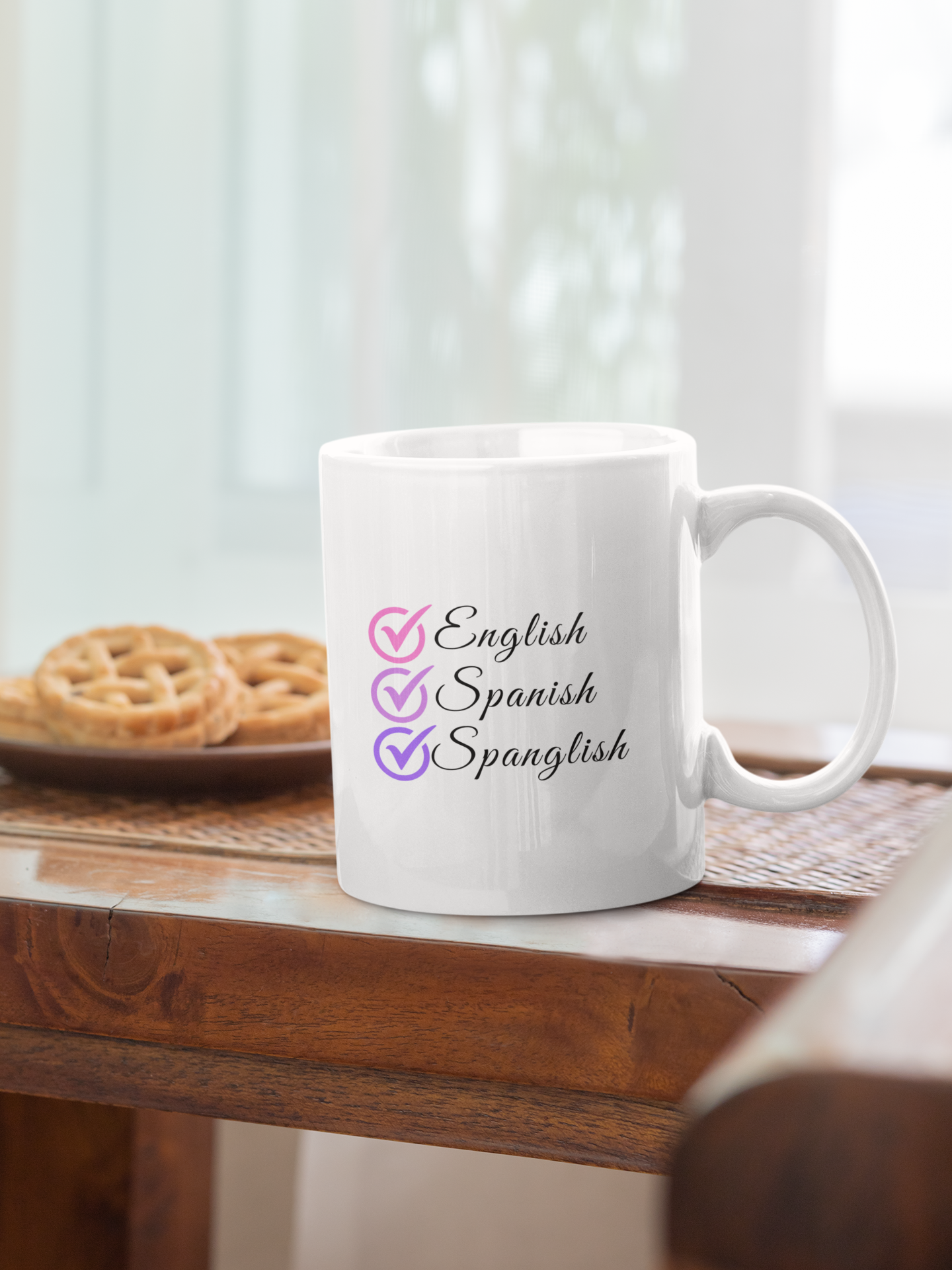 15oz 'English Spanish Spanglish' Mug | Teacher Language Appreciation Drinkware