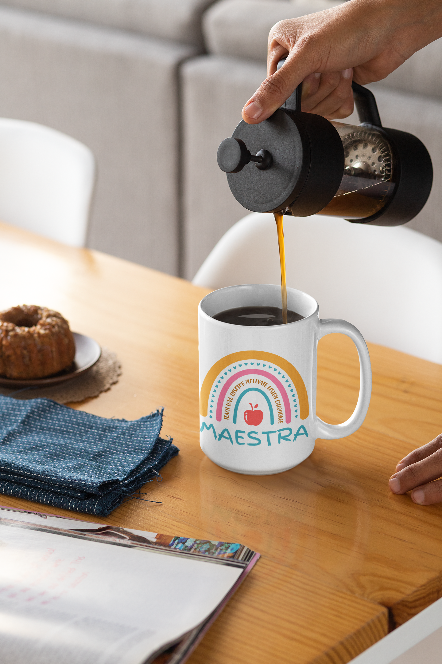 15oz 'MAESTRA' Ceramic Mug for Teachers | Empowering Educator Drinkware | Classroom Essential