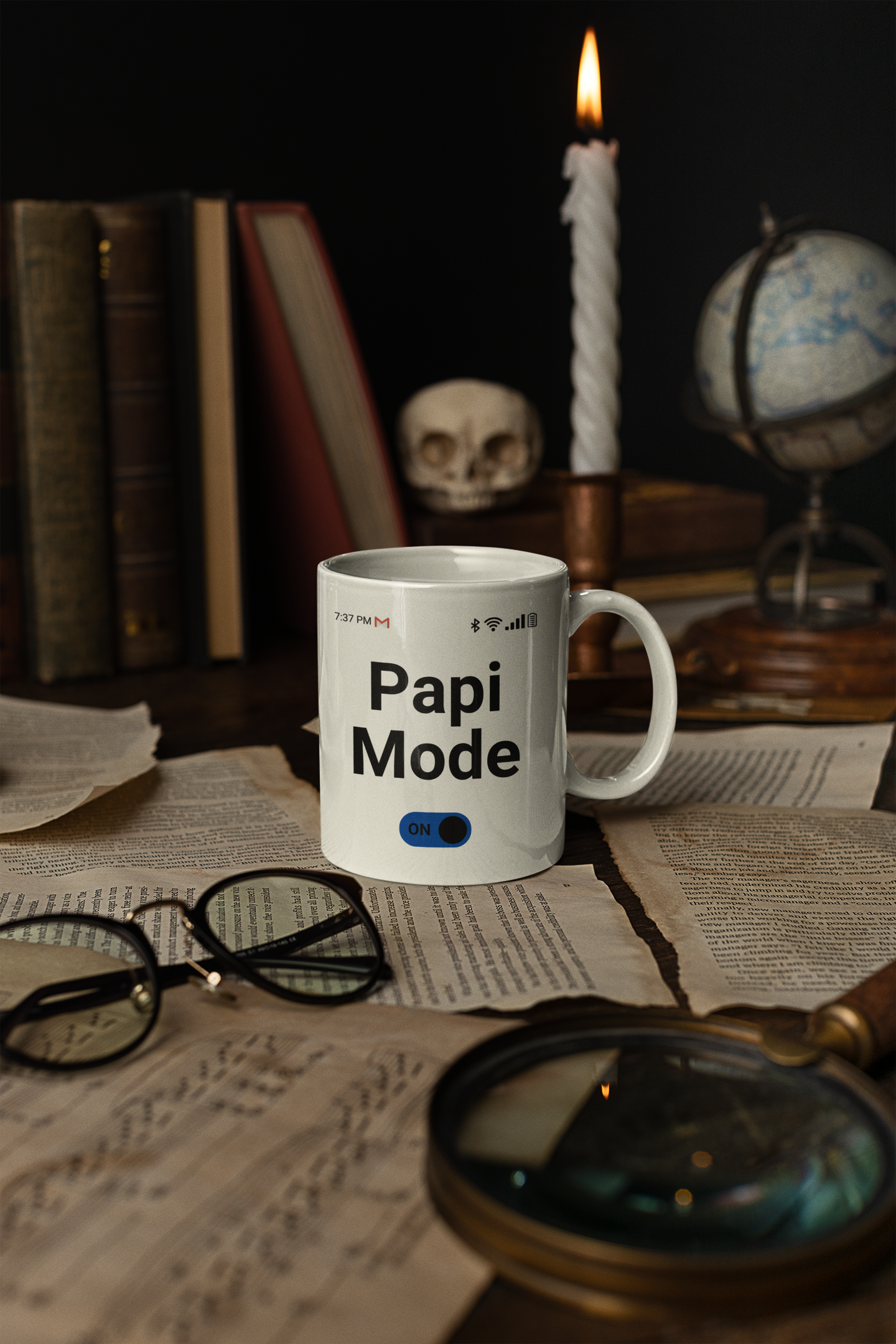 Papi Mode On - 15oz Ceramic Mug, Whimsical Mobile-Inspired Design, Perfect Gift for Dads