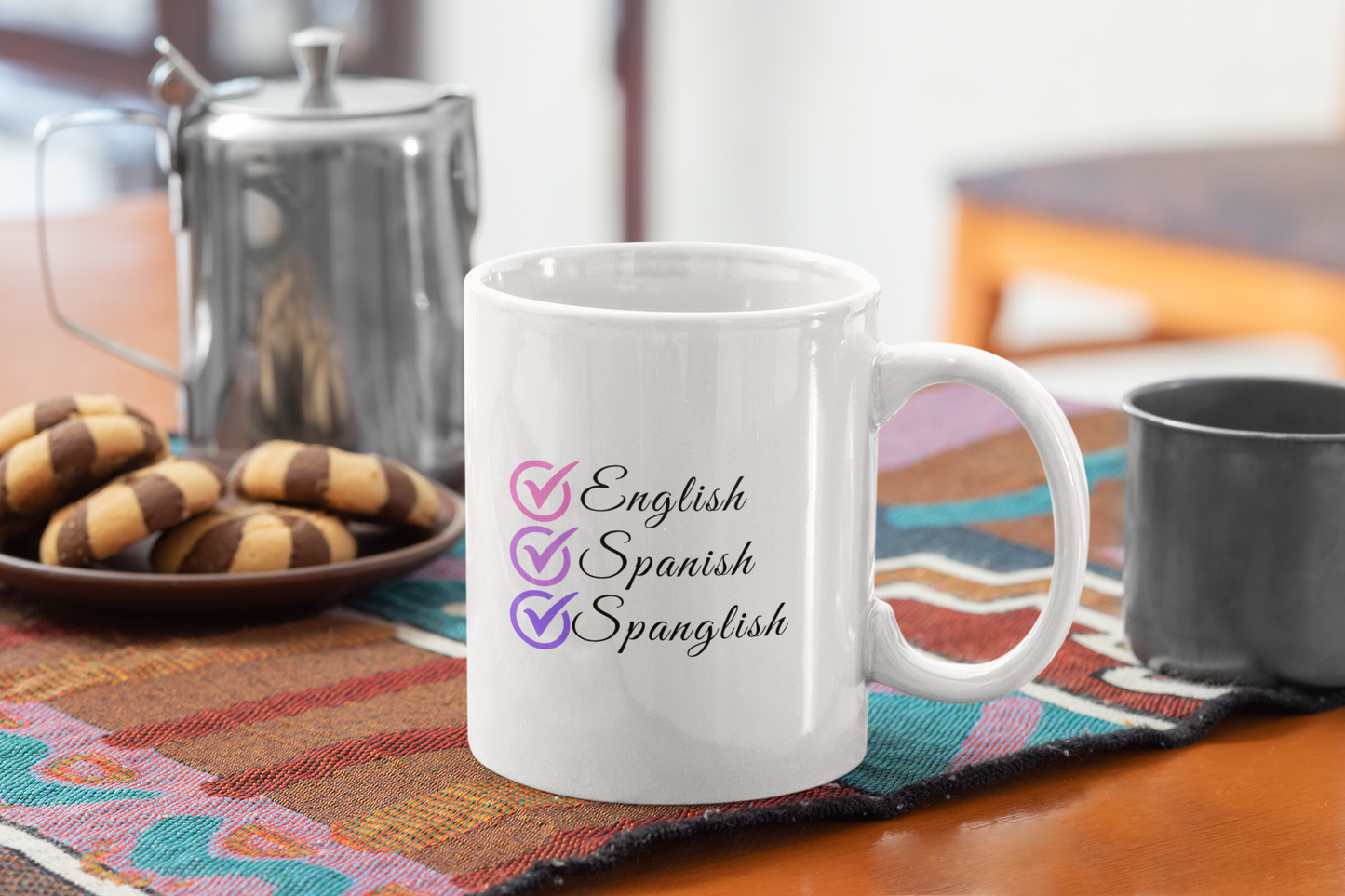 15oz 'English Spanish Spanglish' Mug | Teacher Language Appreciation Drinkware