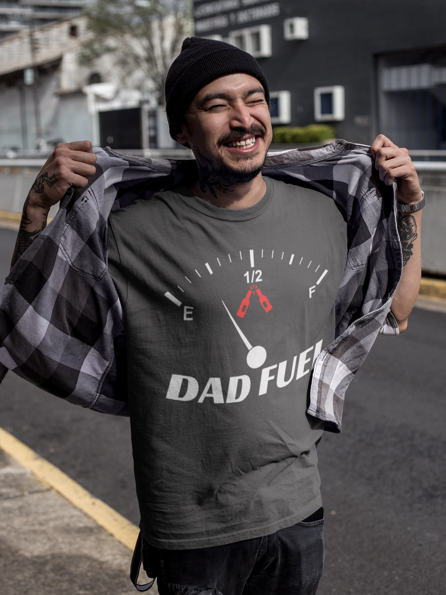 DAD FUEL Designer Tee for Men | Premium Cotton | Modern Fit | Perfect Gift for Fathers & Dad Enthusiasts