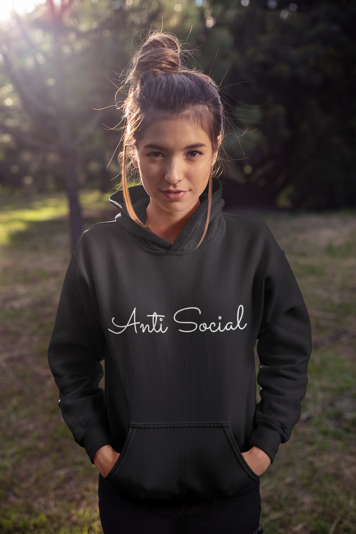 Minimalistic 'Anti Social' Women's Hoodie for Fashionistas | Show Off Your Personality!