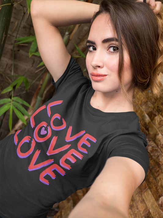 Women's Premium Tee Shirt: Spread Love and Positivity with 'LOVE LOVE LOVE'