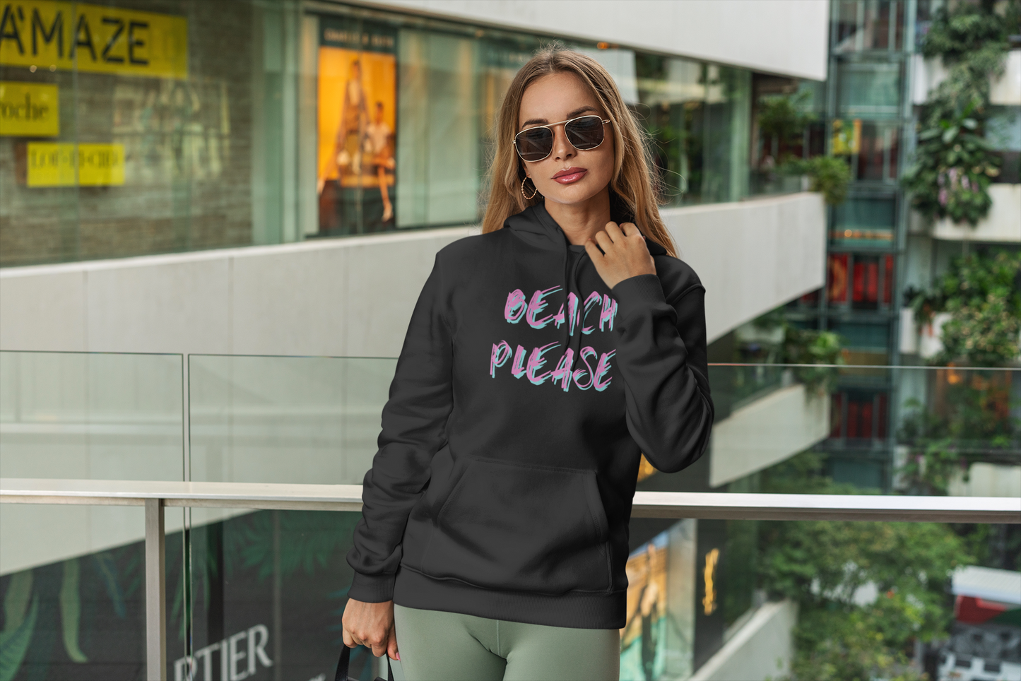 Embrace Beach Vibes: Women's Premium Hoodie with 'Beach Please' Design