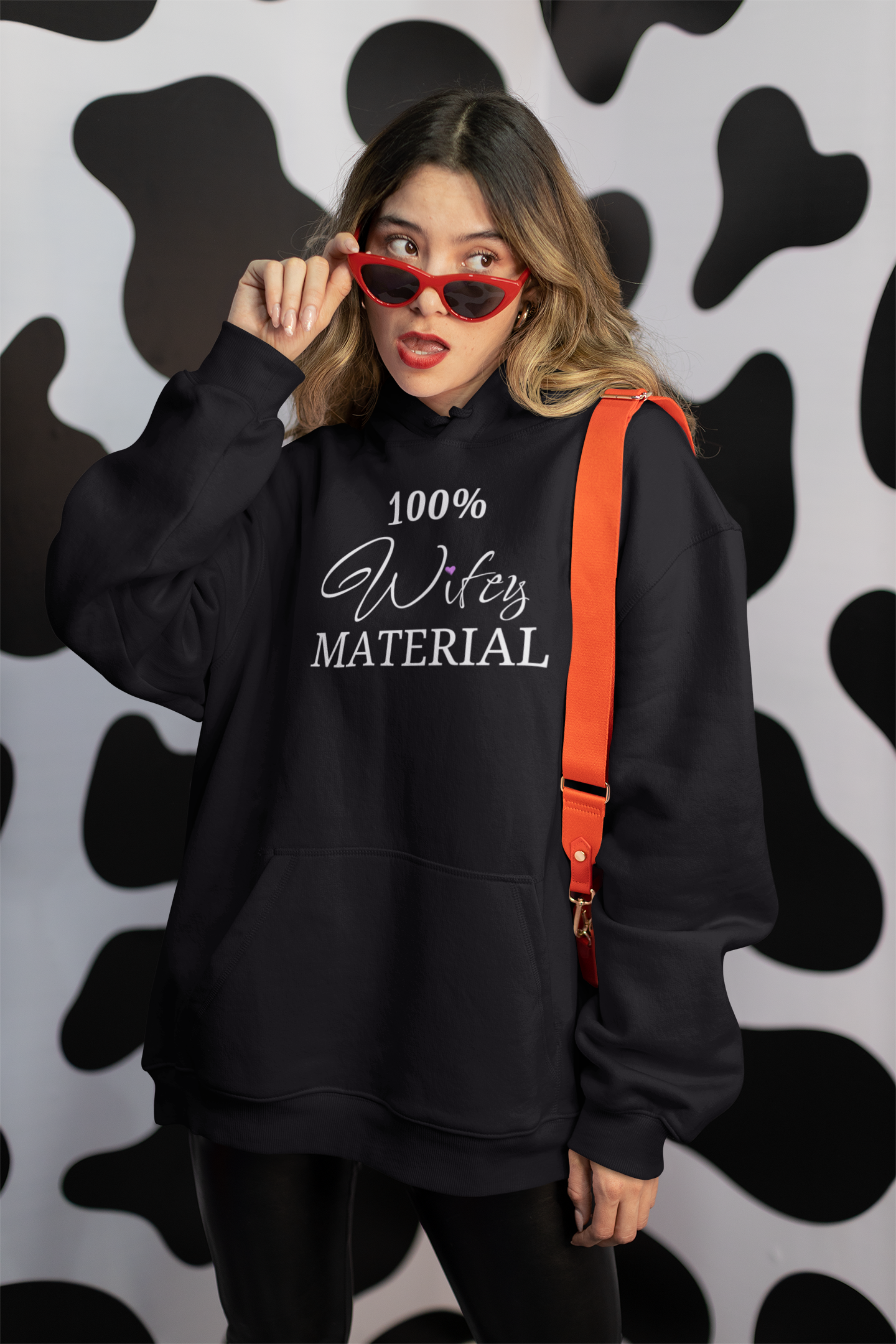 100% Wifey MATERIAL - Stay Cozy and Stylish with Our Women's Premium Hoodie