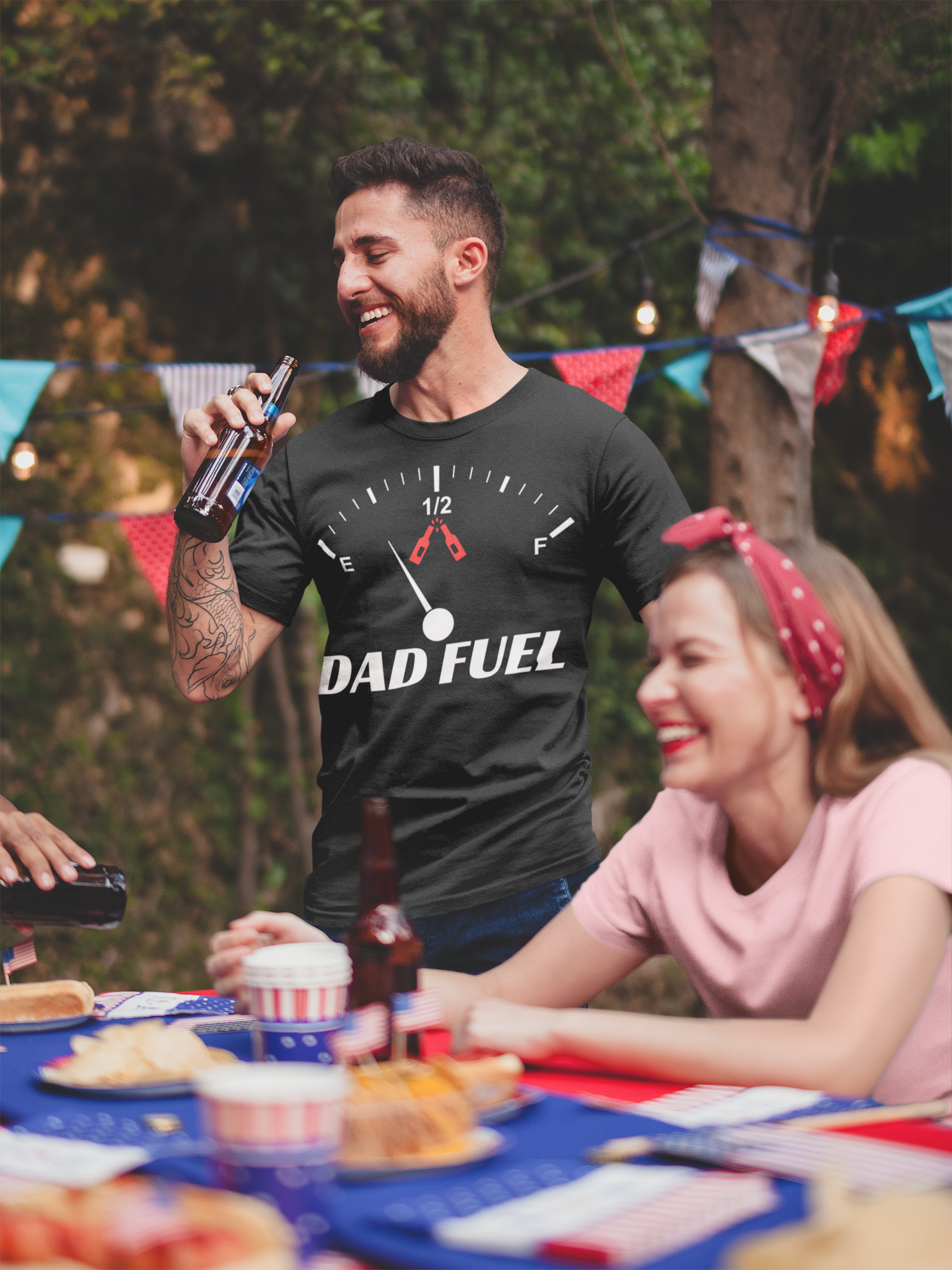 DAD FUEL Designer Tee for Men | Premium Cotton | Modern Fit | Perfect Gift for Fathers & Dad Enthusiasts