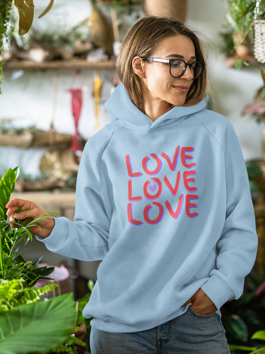 Feel the Love and Stay Cozy: Women's LOVE LOVE LOVE Premium Hoodie