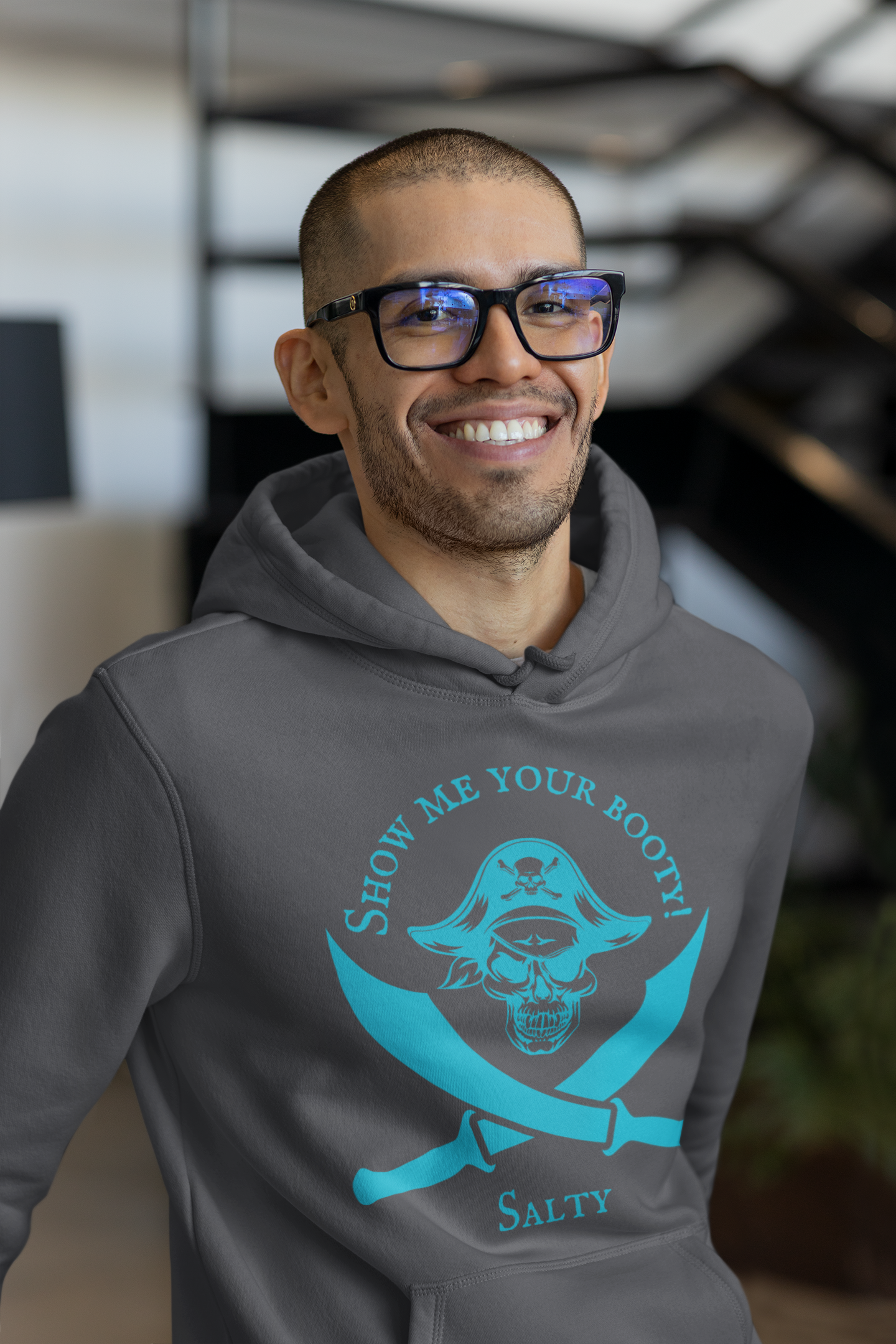 Men's 'Show me your BOOTY!' Pirate Hoodie - Salty & Flirty - Ocean Lifestyle Apparel