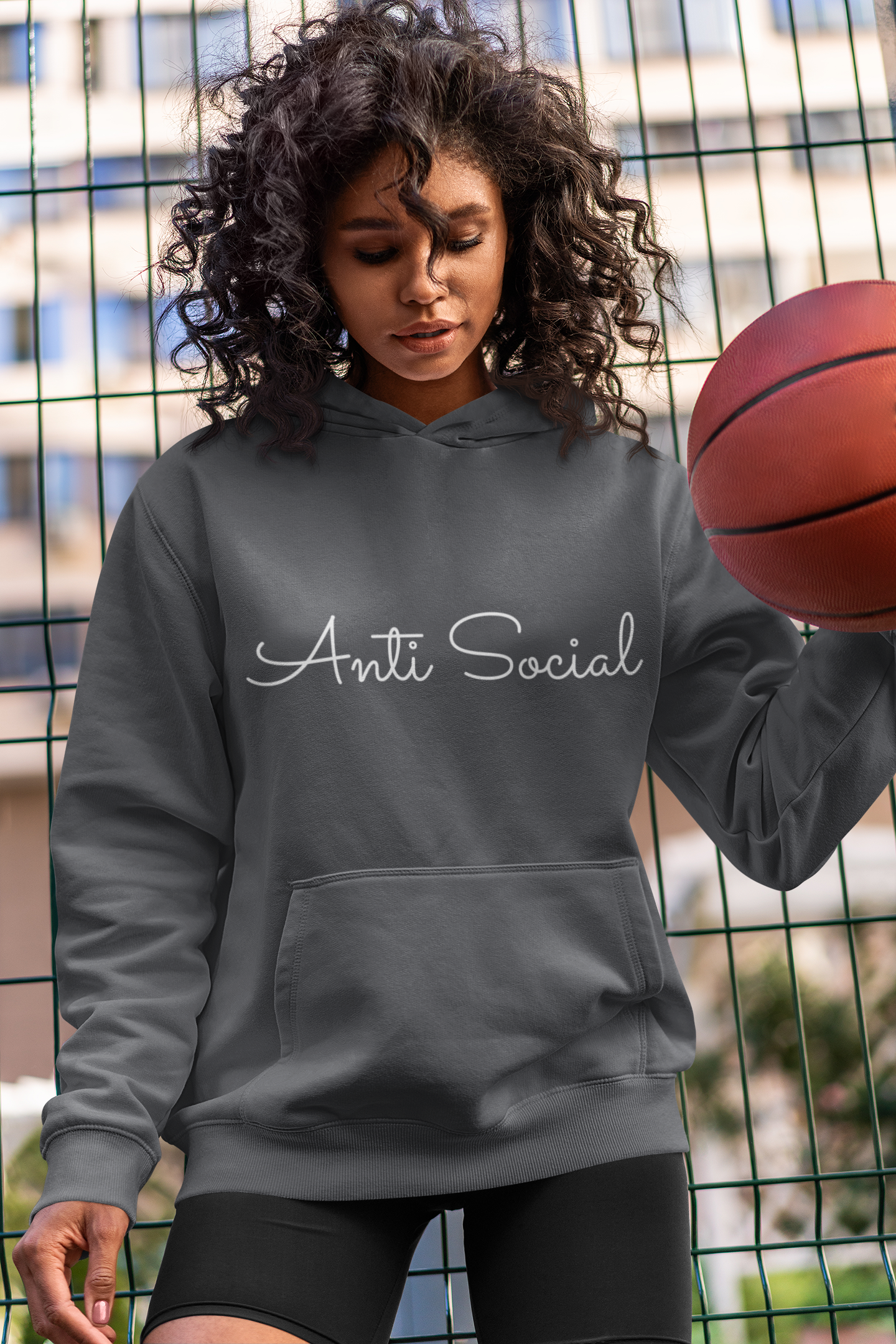 Minimalistic 'Anti Social' Women's Hoodie for Fashionistas | Show Off Your Personality!