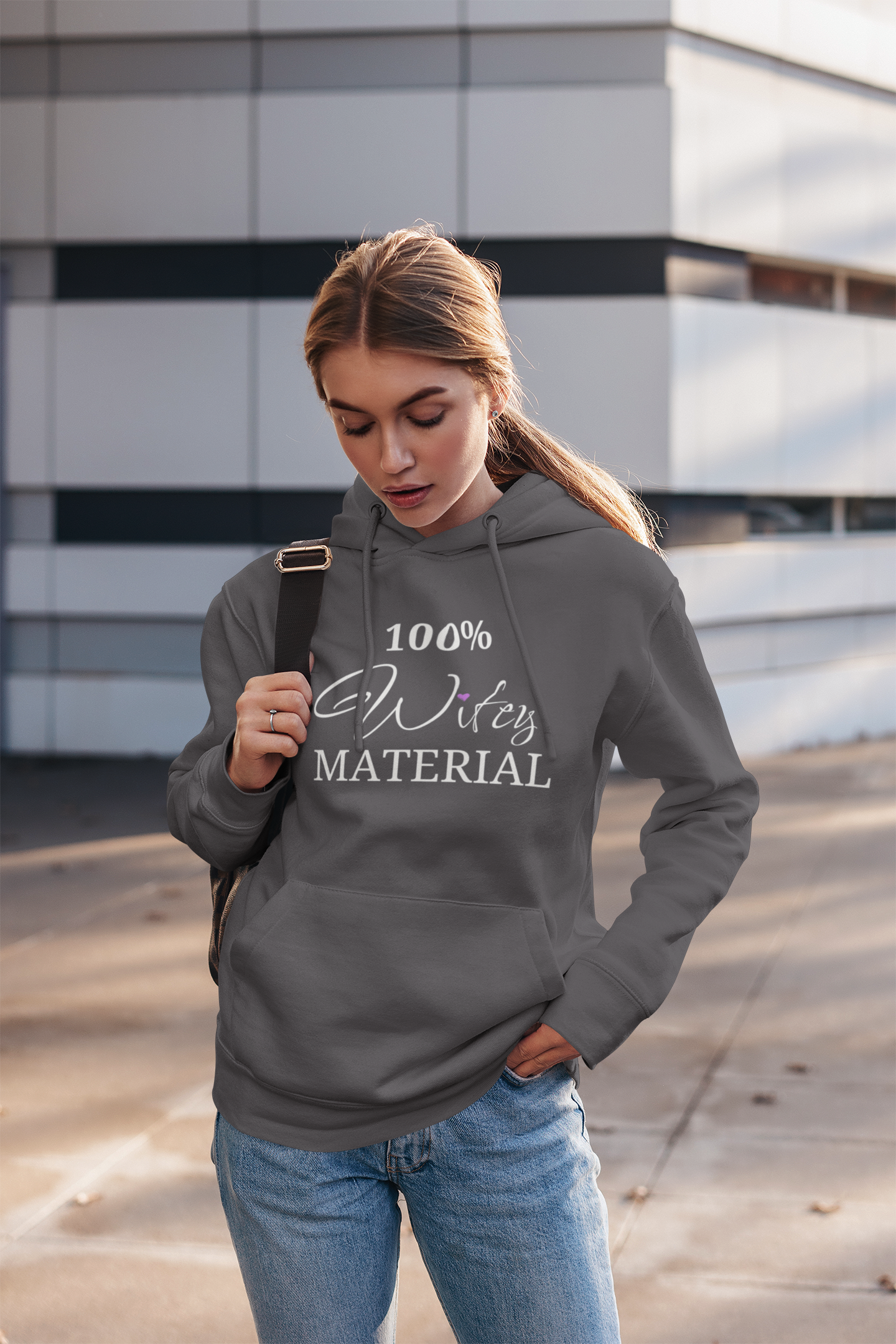 100% Wifey MATERIAL - Stay Cozy and Stylish with Our Women's Premium Hoodie