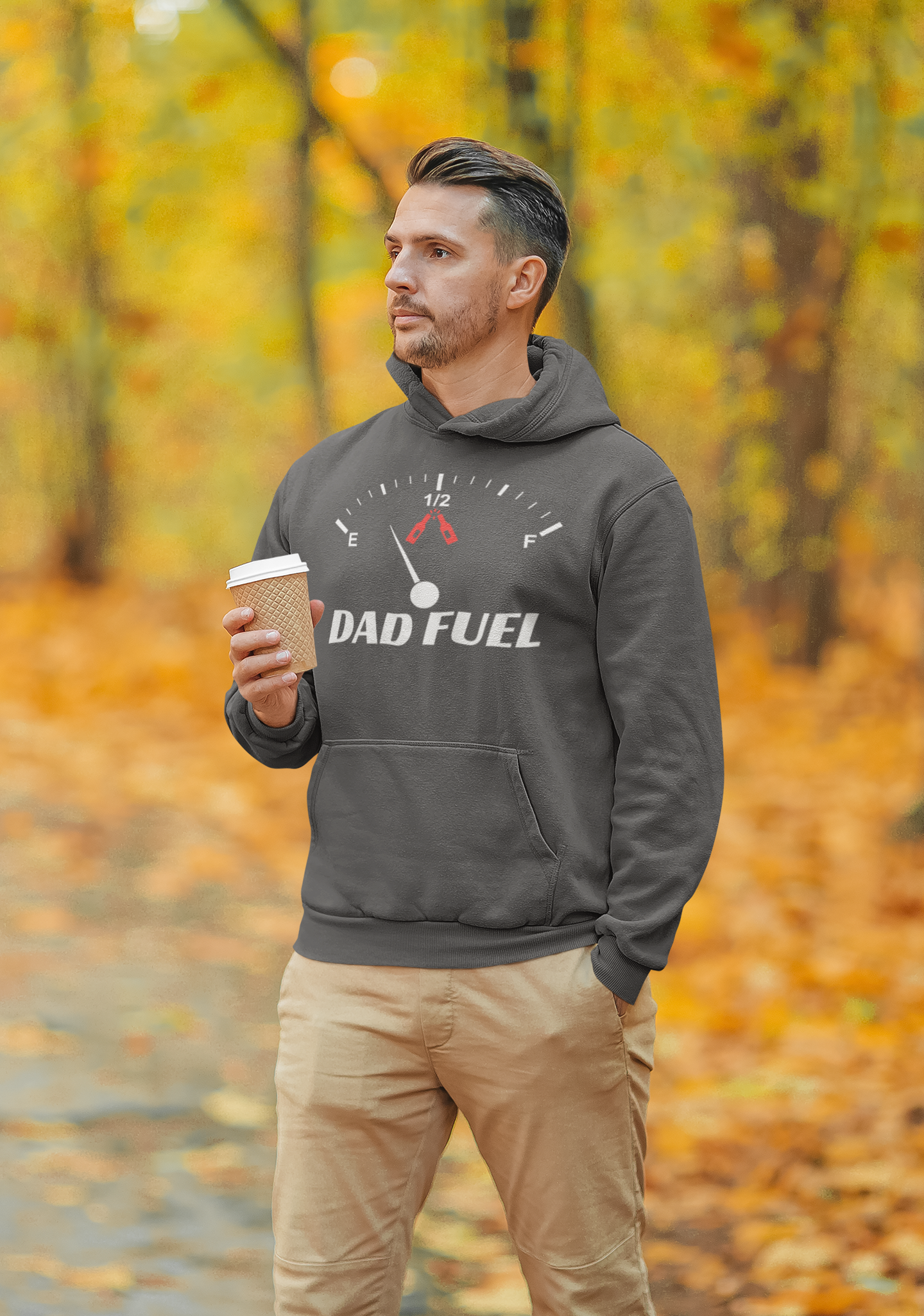 DAD FUEL Premium Men's Hoodie | Fatherhood Fashion Statement | Ideal Gift for Dads