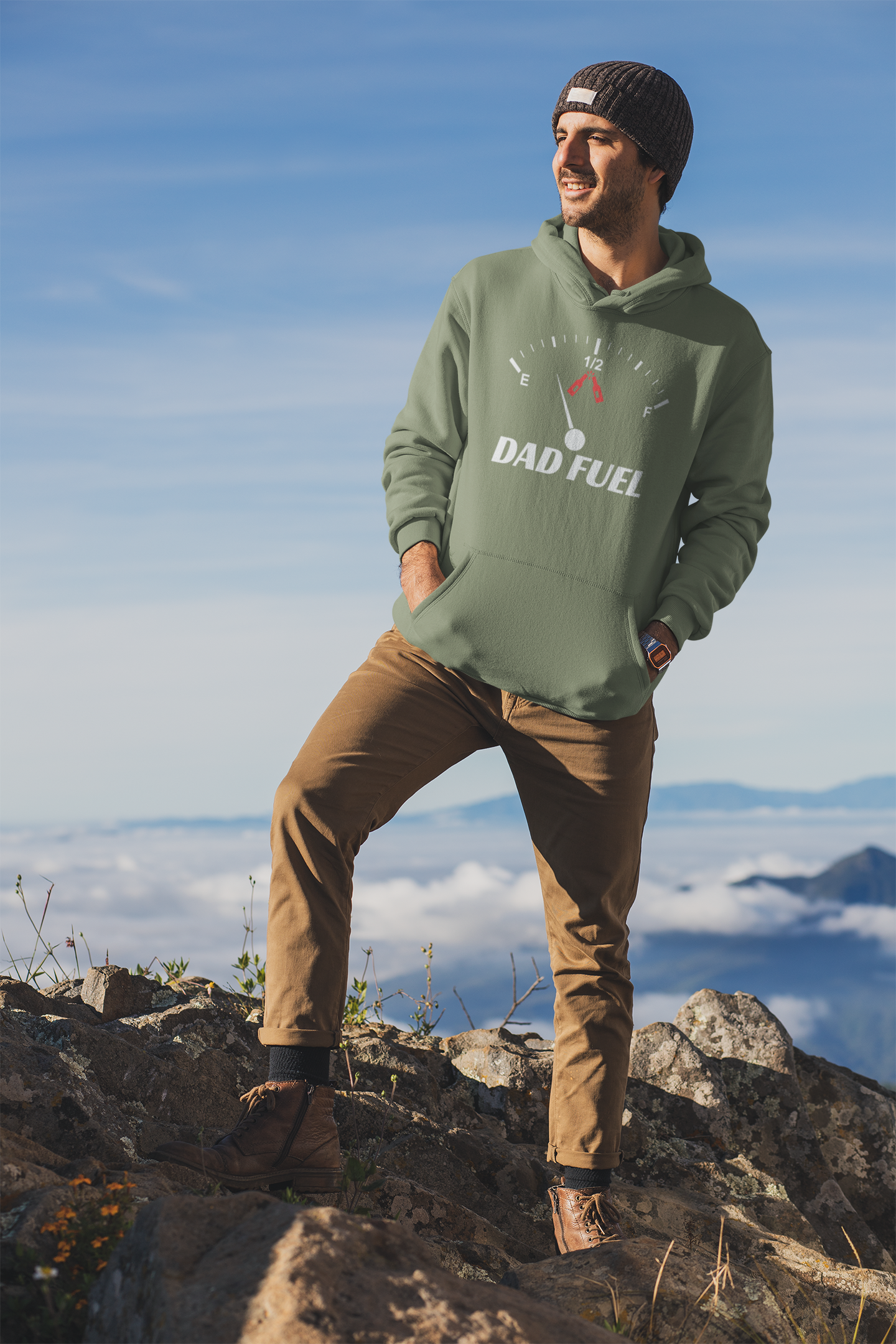 DAD FUEL Premium Men's Hoodie | Fatherhood Fashion Statement | Ideal Gift for Dads