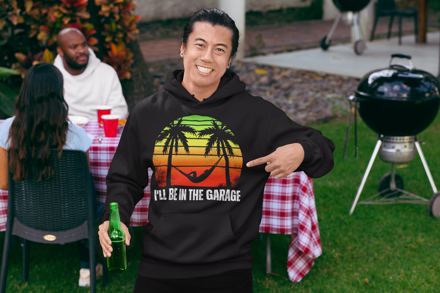 I'LL BE IN THE GARAGE Men's Premium Hoodie - Relaxed Handyman Style