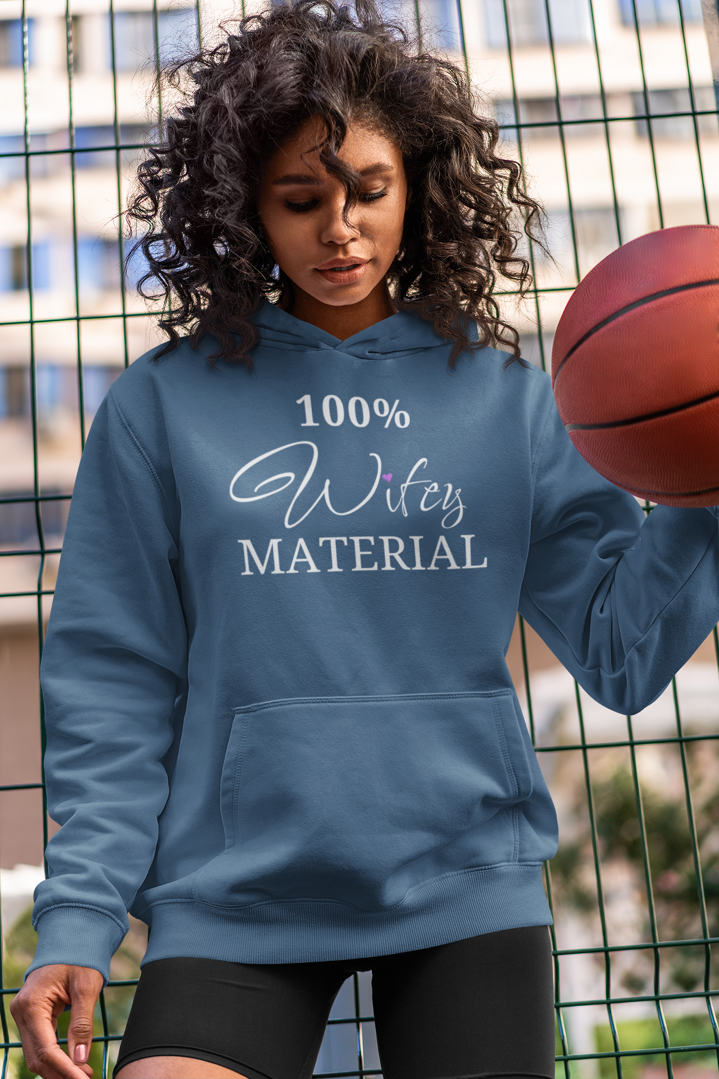 100% Wifey MATERIAL - Stay Cozy and Stylish with Our Women's Premium Hoodie