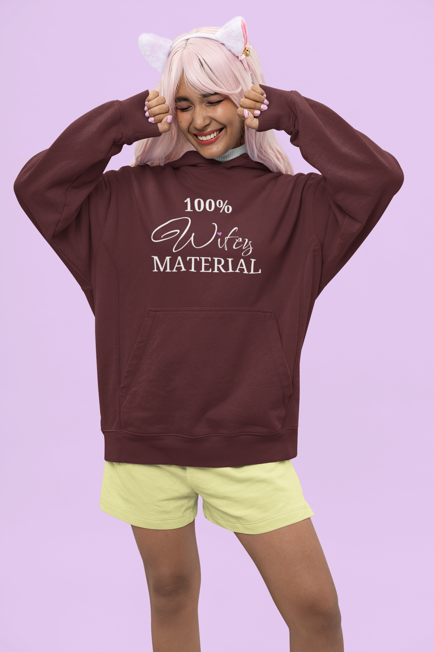 100% Wifey MATERIAL - Stay Cozy and Stylish with Our Women's Premium Hoodie