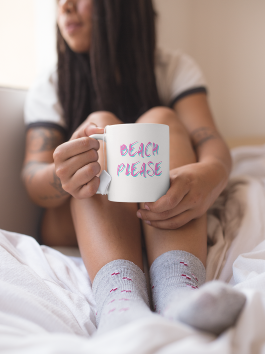 Beach Please 11oz Mug - For That Perfect Seaside Morning Coffee - Summery and Vibrant