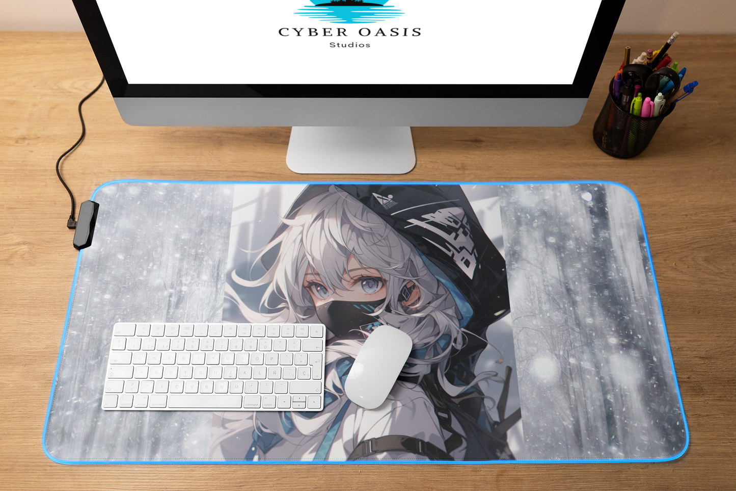 Large Gaming Mouse Pad | 38x18 inches | Anime Female Ninja Artwork - Essential for Gamers