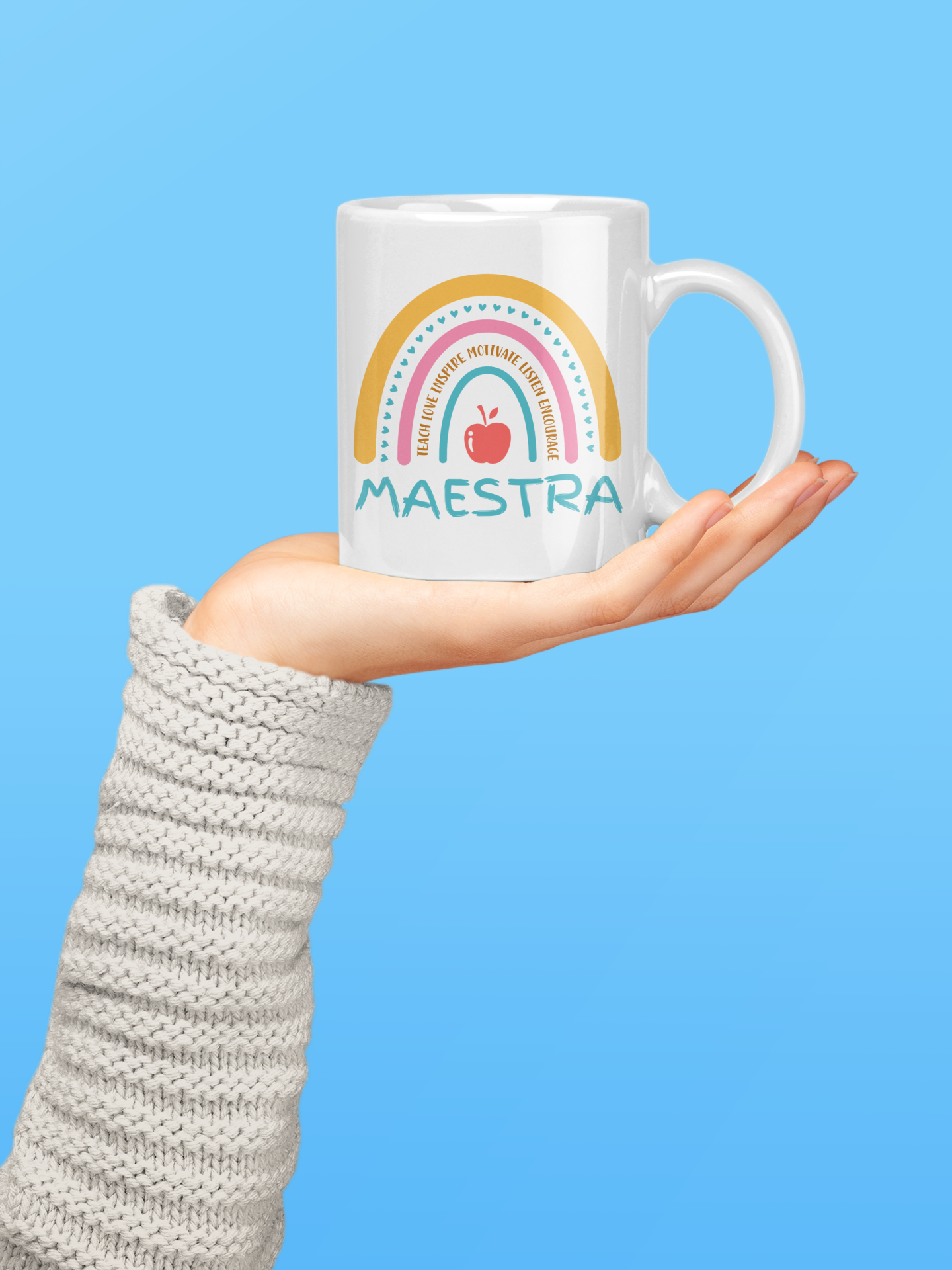 15oz 'MAESTRA' Ceramic Mug for Teachers | Empowering Educator Drinkware | Classroom Essential