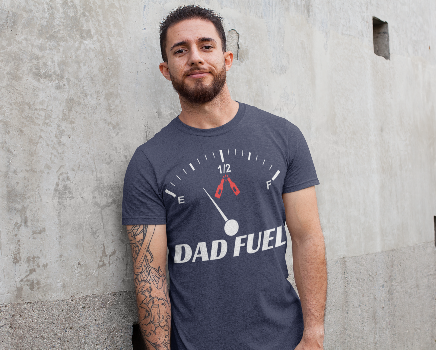 DAD FUEL Designer Tee for Men | Premium Cotton | Modern Fit | Perfect Gift for Fathers & Dad Enthusiasts