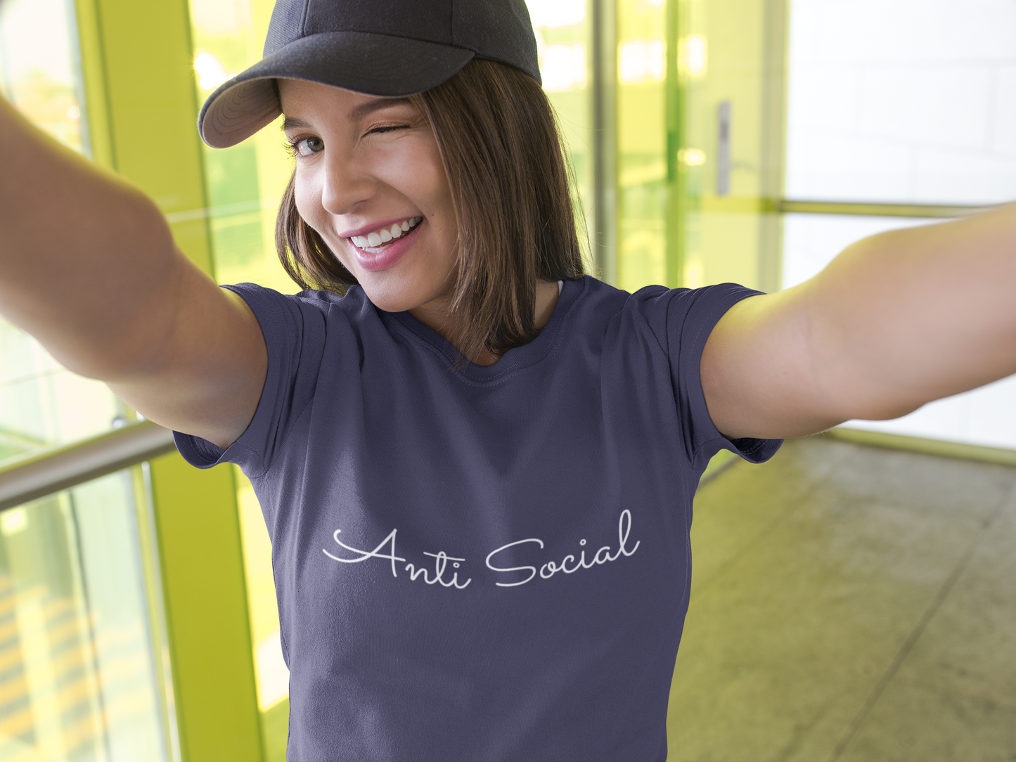 Anti Social Tee for Women - Chic Minimalism with a Sexy Twist