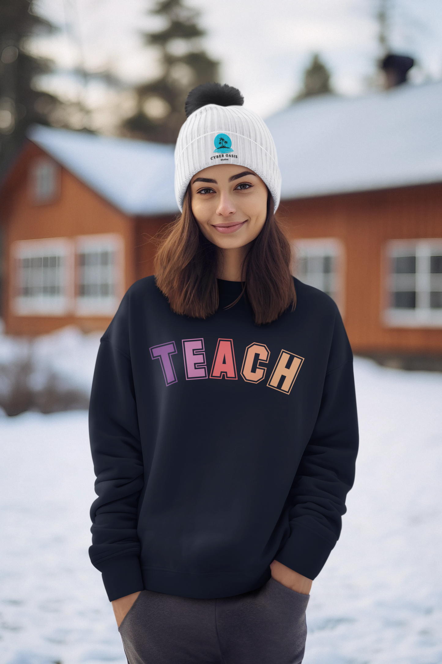 'TEACH' Women's Sweatshirt | Premium Educator's Clothing | Stylish Teacher Wardrobe Essential