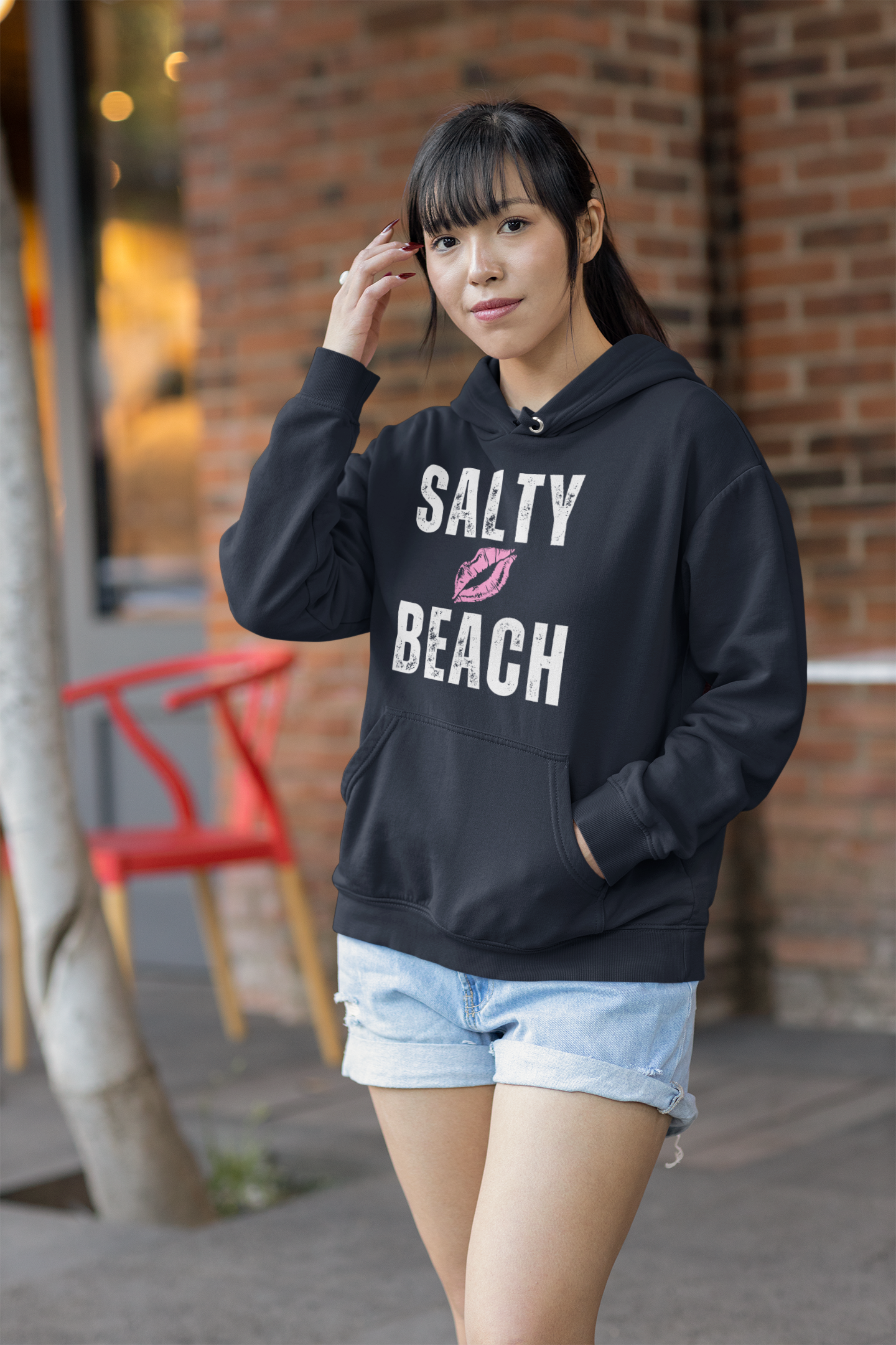 Women's Premium 'Salty Beach' Hoodie –  Coastal Chic & Casual Wear