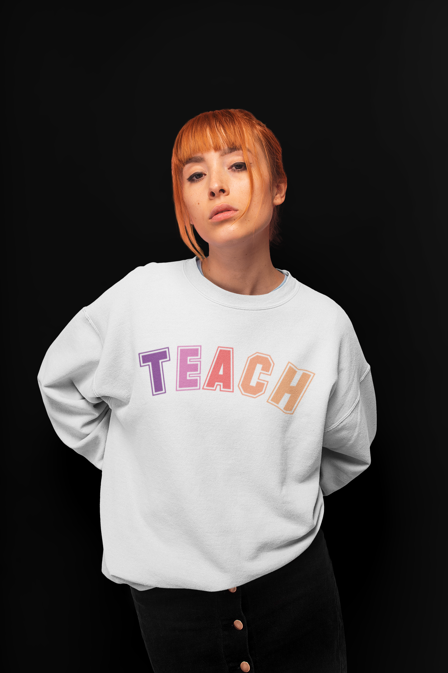 'TEACH' Women's Sweatshirt | Premium Educator's Clothing | Stylish Teacher Wardrobe Essential