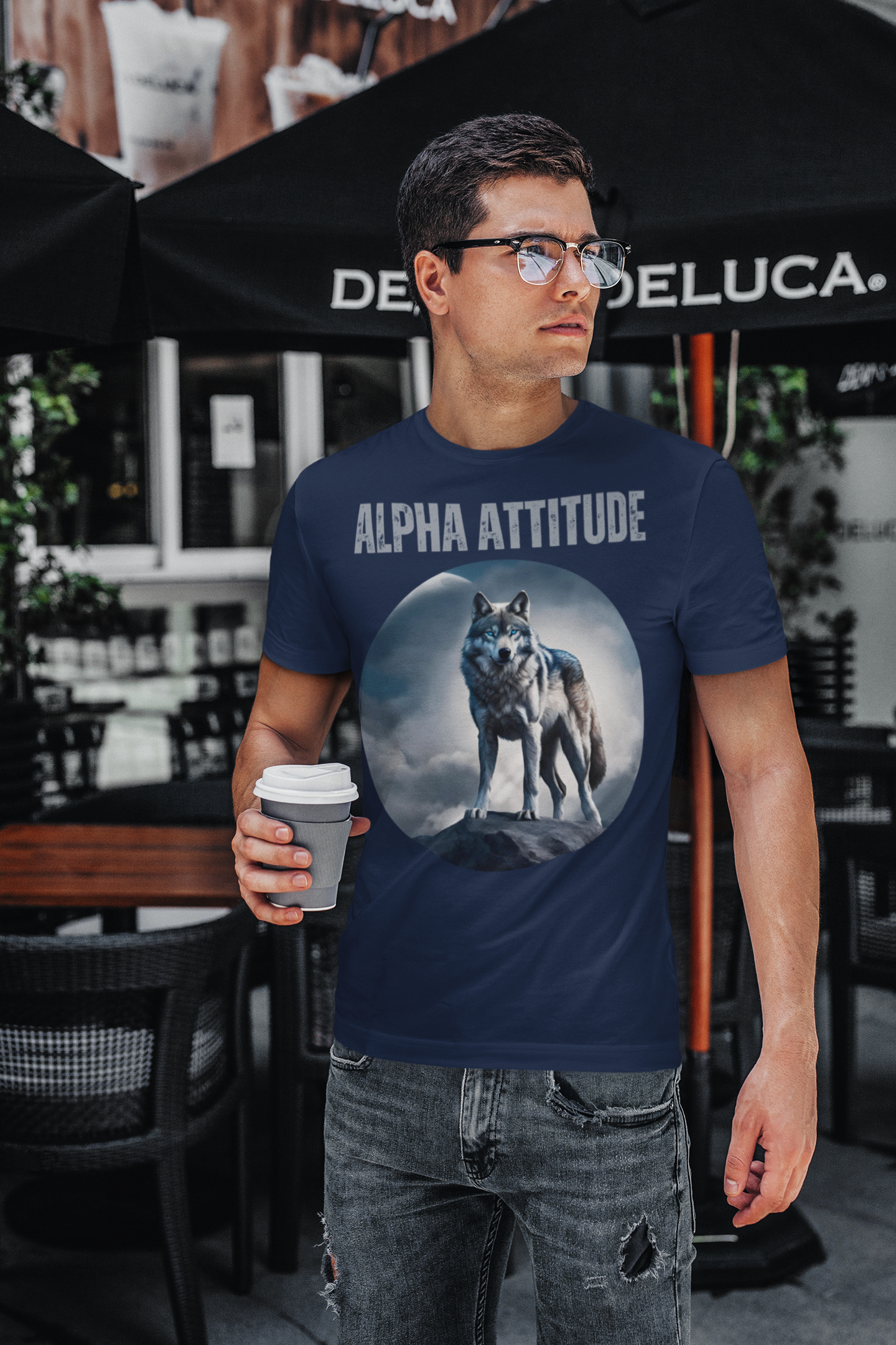 ALPHA ATTITUDE Men's Designer Tee - Moonlit Mountain Apparel