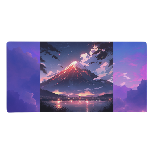 Large 38"x18" Gaming Mouse Pad | Anime-style Mt. Fuji Portrait Design